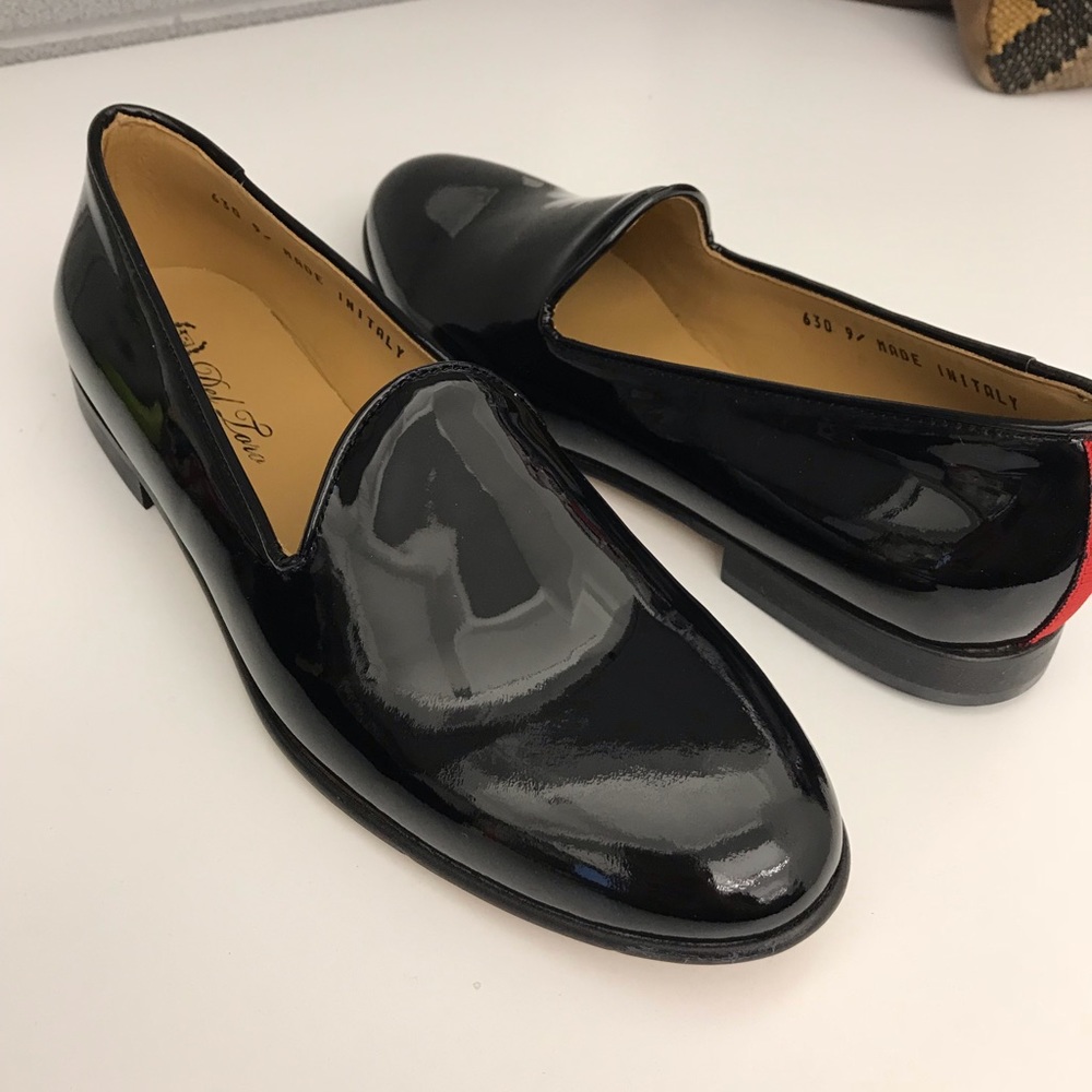 Del Toro black patent leather slipper NIB